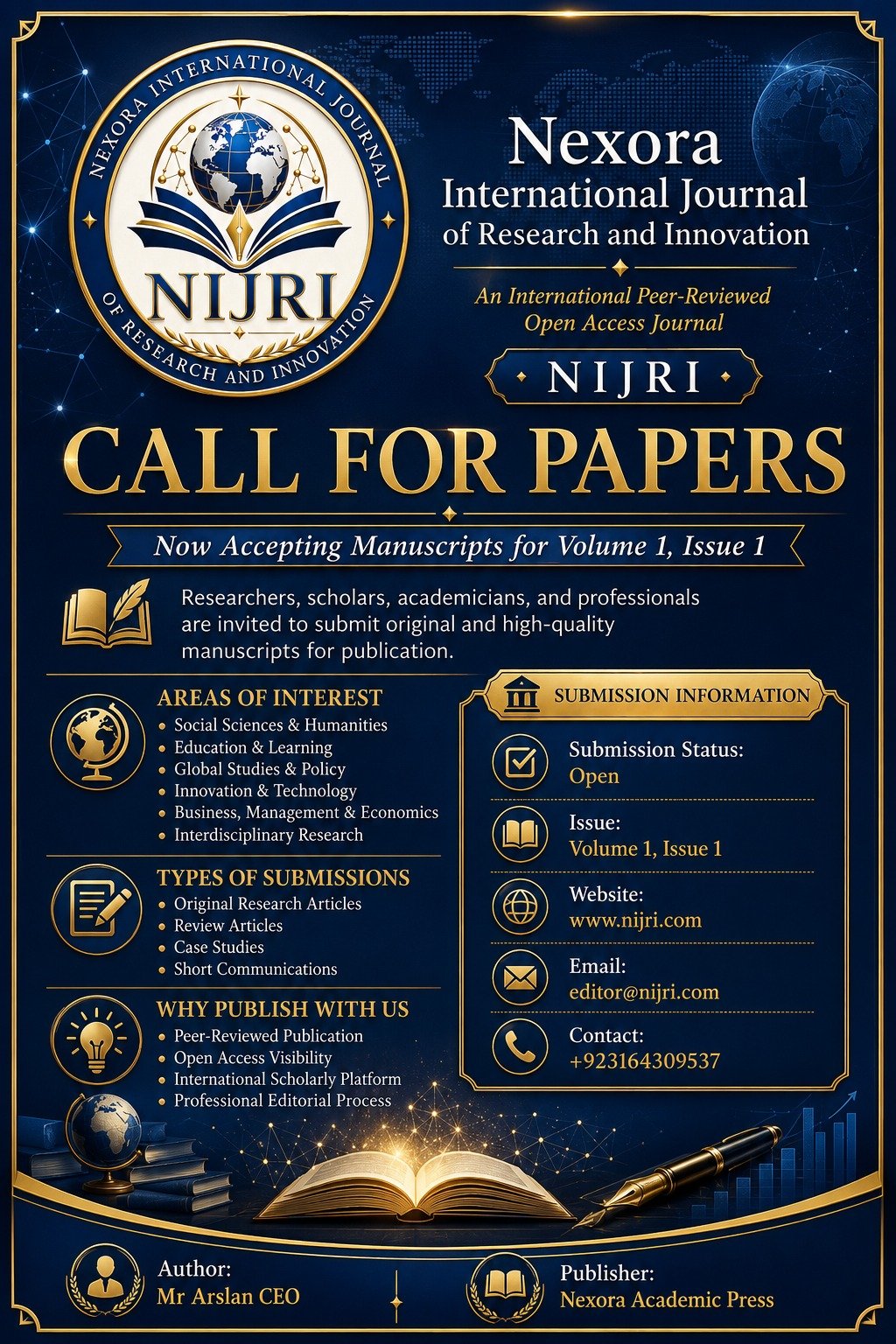 					View Vol. 1 No. 1 (2026): Nexora International Journal of Research and Innovation
				